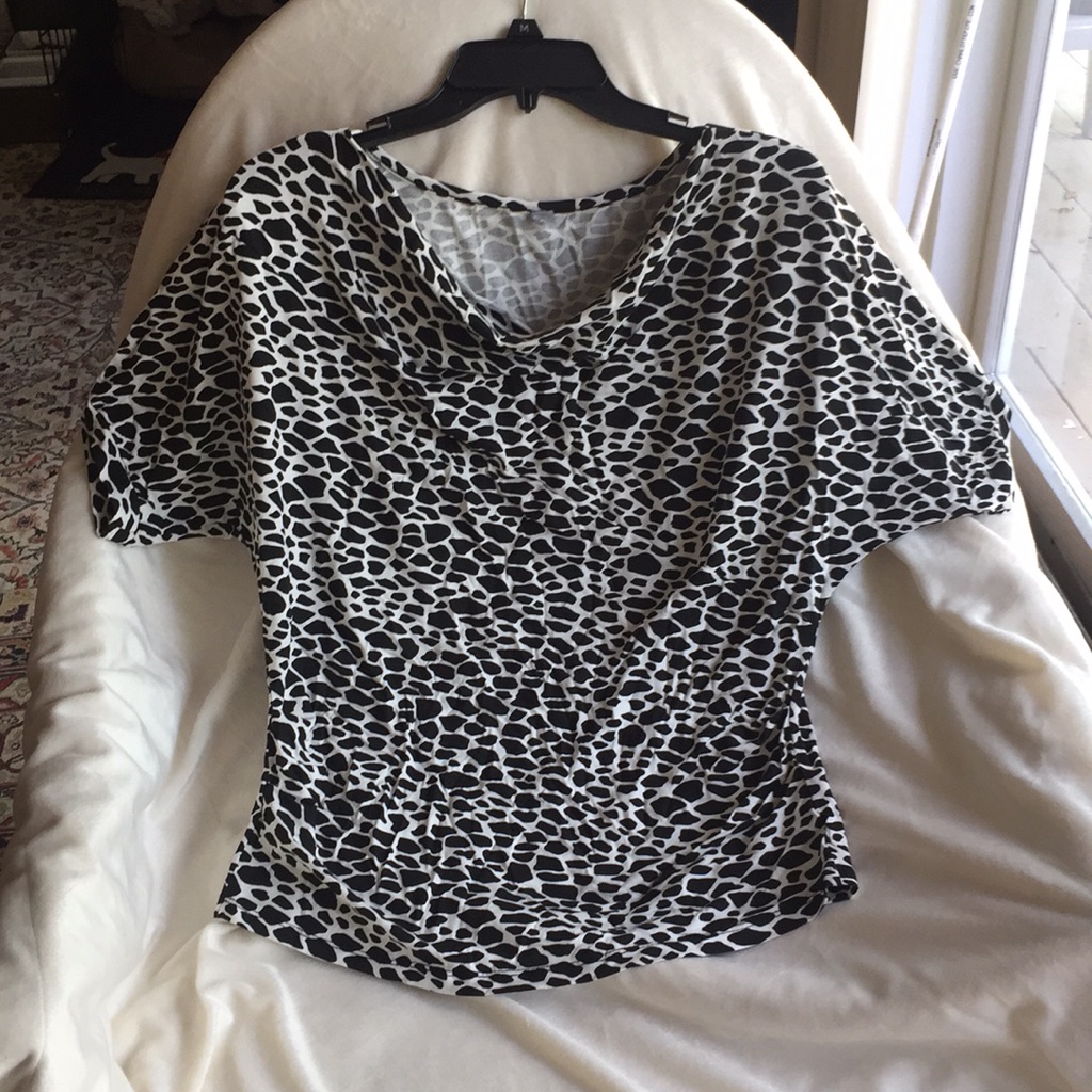 Matty Mamane Animal Print Stretch Top Never Used Made In Israel